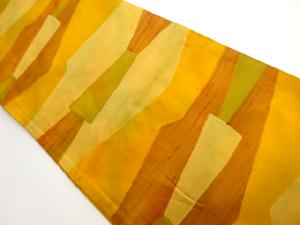 リサイクル　抽象模様織り出し紬袋帯